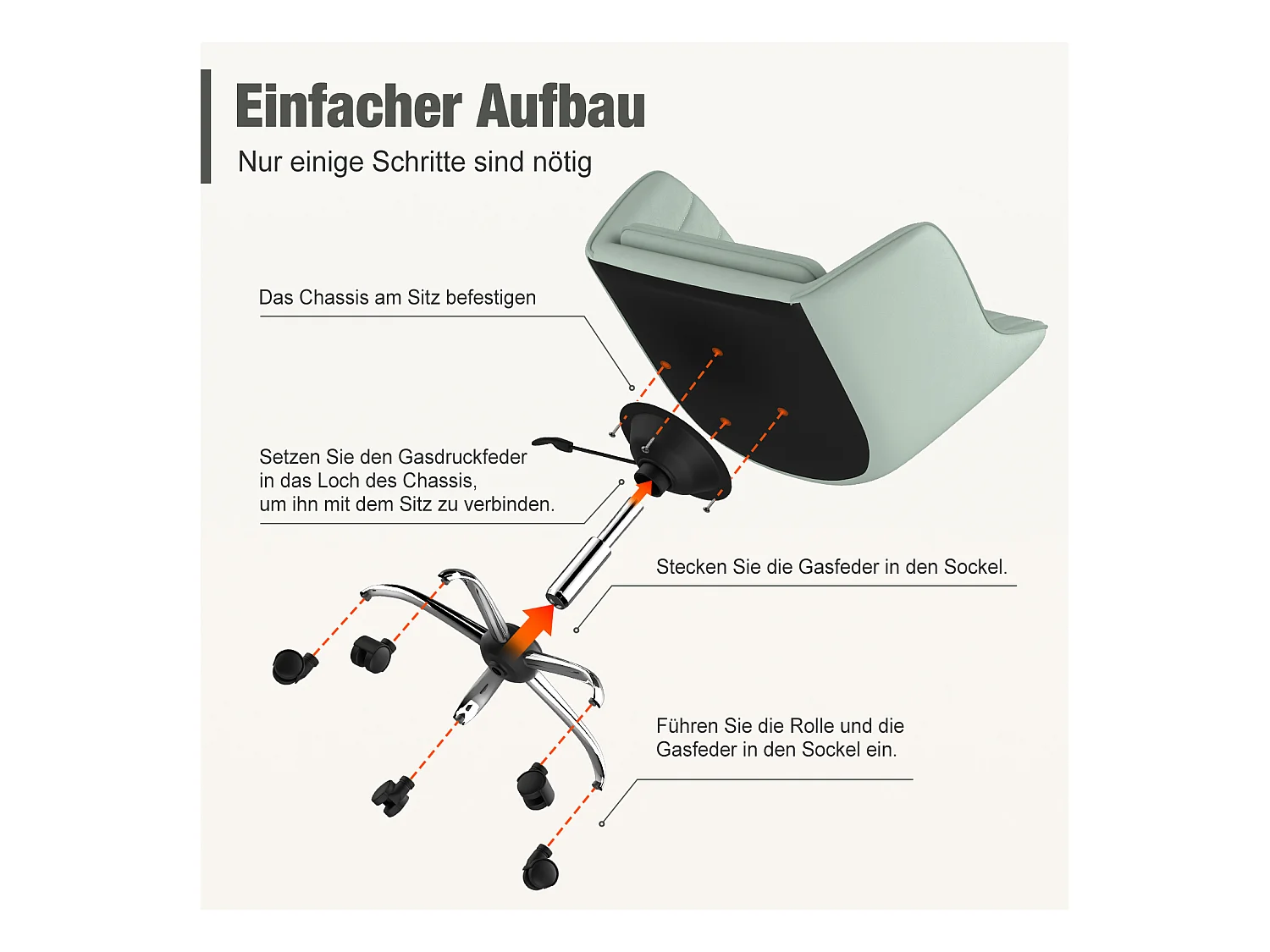 Bürostuhl Homeoffice Stuhl - Schminkstuhl mit Armlehnen - Drehstuhl mit Rrollen - Samt Stuhl - höhenverstellbar für Schminktisch - Arbeitszimmer - Schlafzimmer