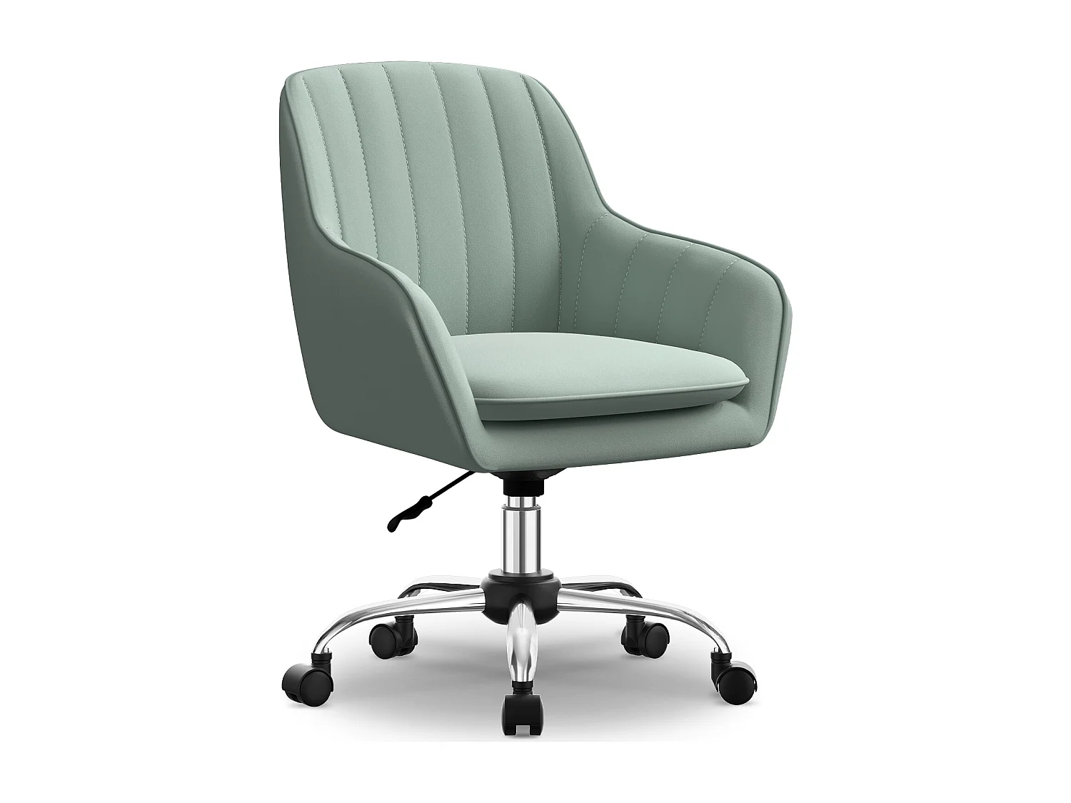 Bürostuhl Homeoffice Stuhl - Schminkstuhl mit Armlehnen - Drehstuhl mit Rrollen - Samt Stuhl - höhenverstellbar für Schminktisch - Arbeitszimmer - Schlafzimmer