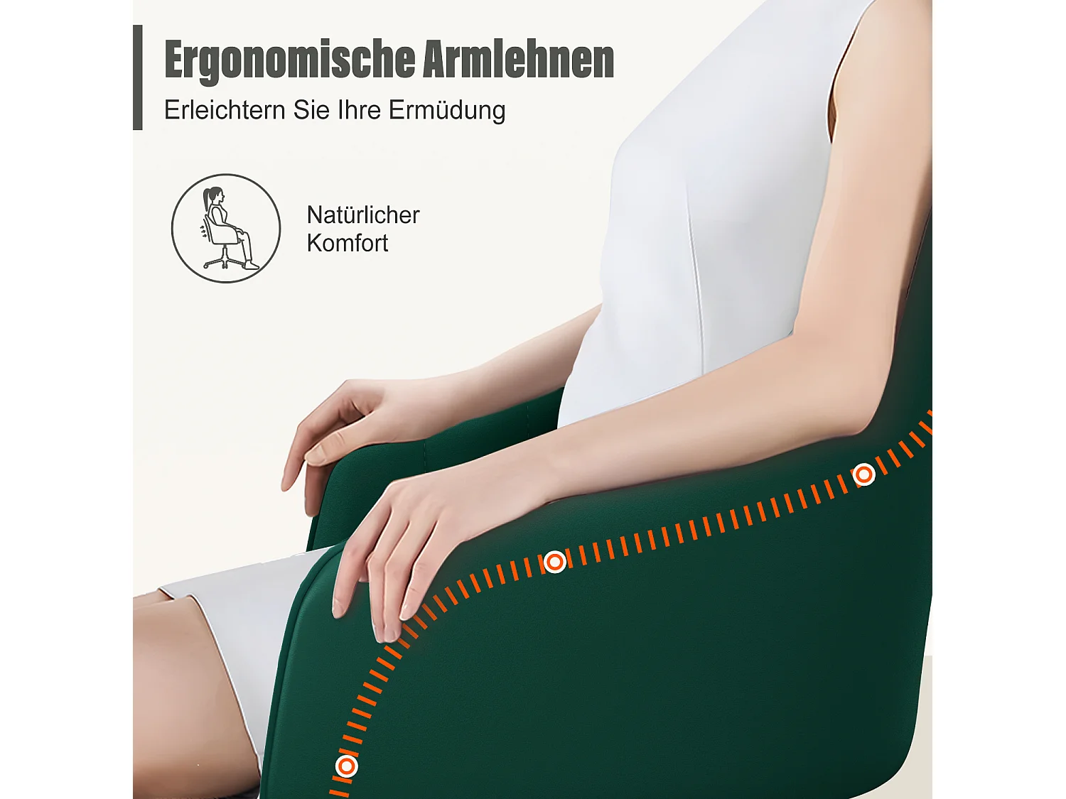 Bürostuhl Homeoffice Stuhl - Schminkstuhl mit Armlehnen - Drehstuhl mit Rrollen - Samt Stuhl - höhenverstellbar für Schminktisch - Arbeitszimmer - Schlafzimmer