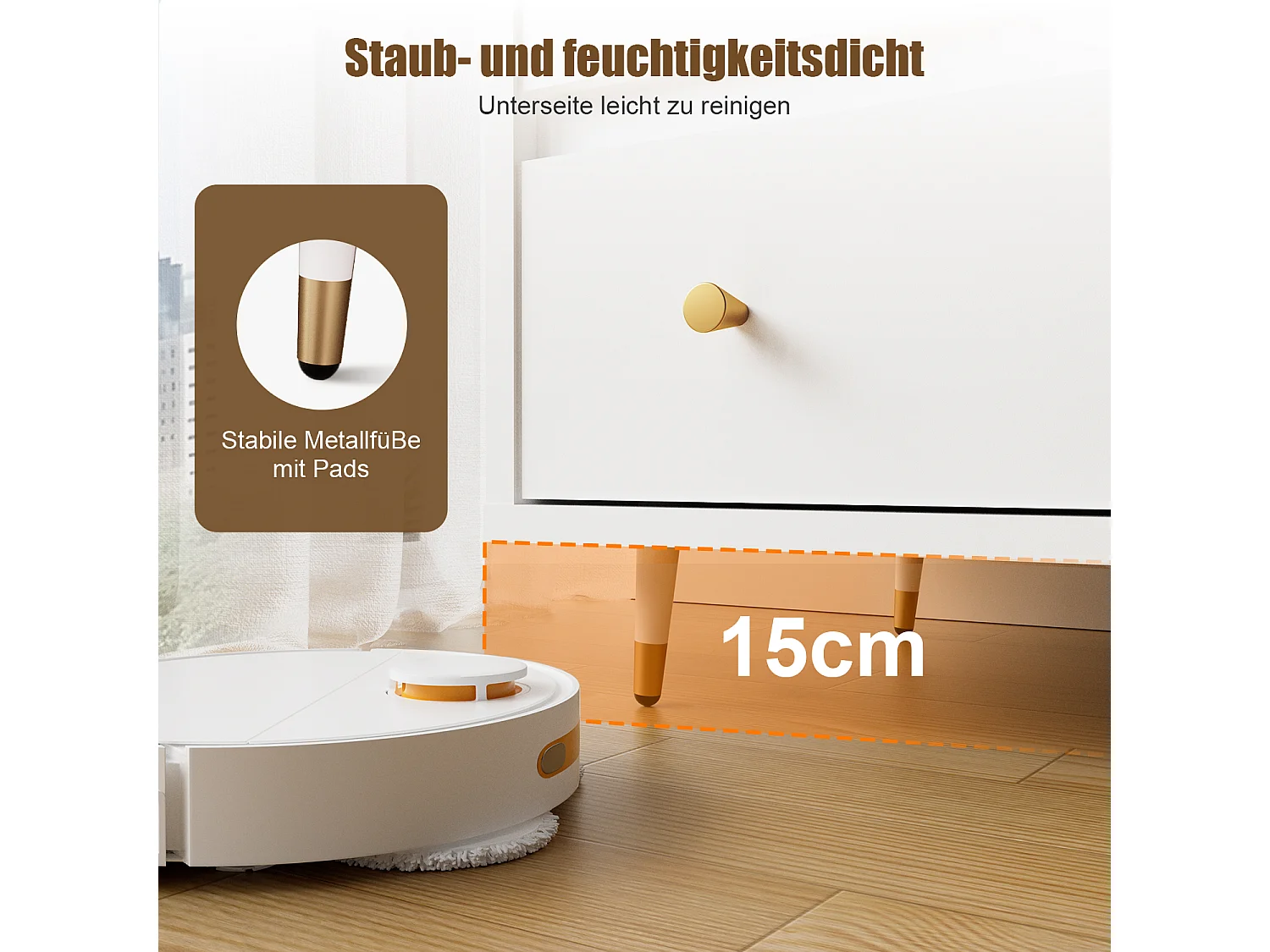 Kommode mit 8 Schubladen - Modernes Massivholz Sideboard für das Schlafzimmer - Wohnzimmer - Flur und Büro - Viele Farbvarianten und Stauraum