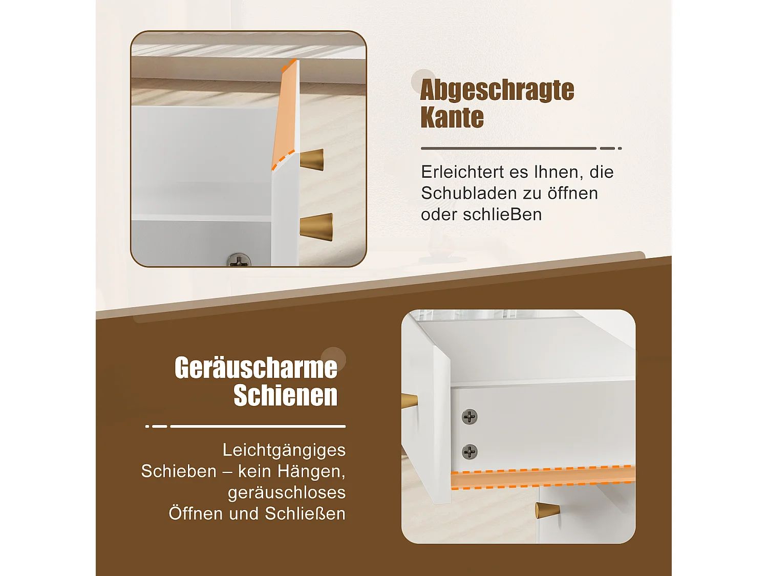 Kommode mit 5 Schubladen - Modernes Massivholz Sideboard für das Schlafzimmer - Wohnzimmer - Flur und Büro - Viele Farbvarianten und Stauraum