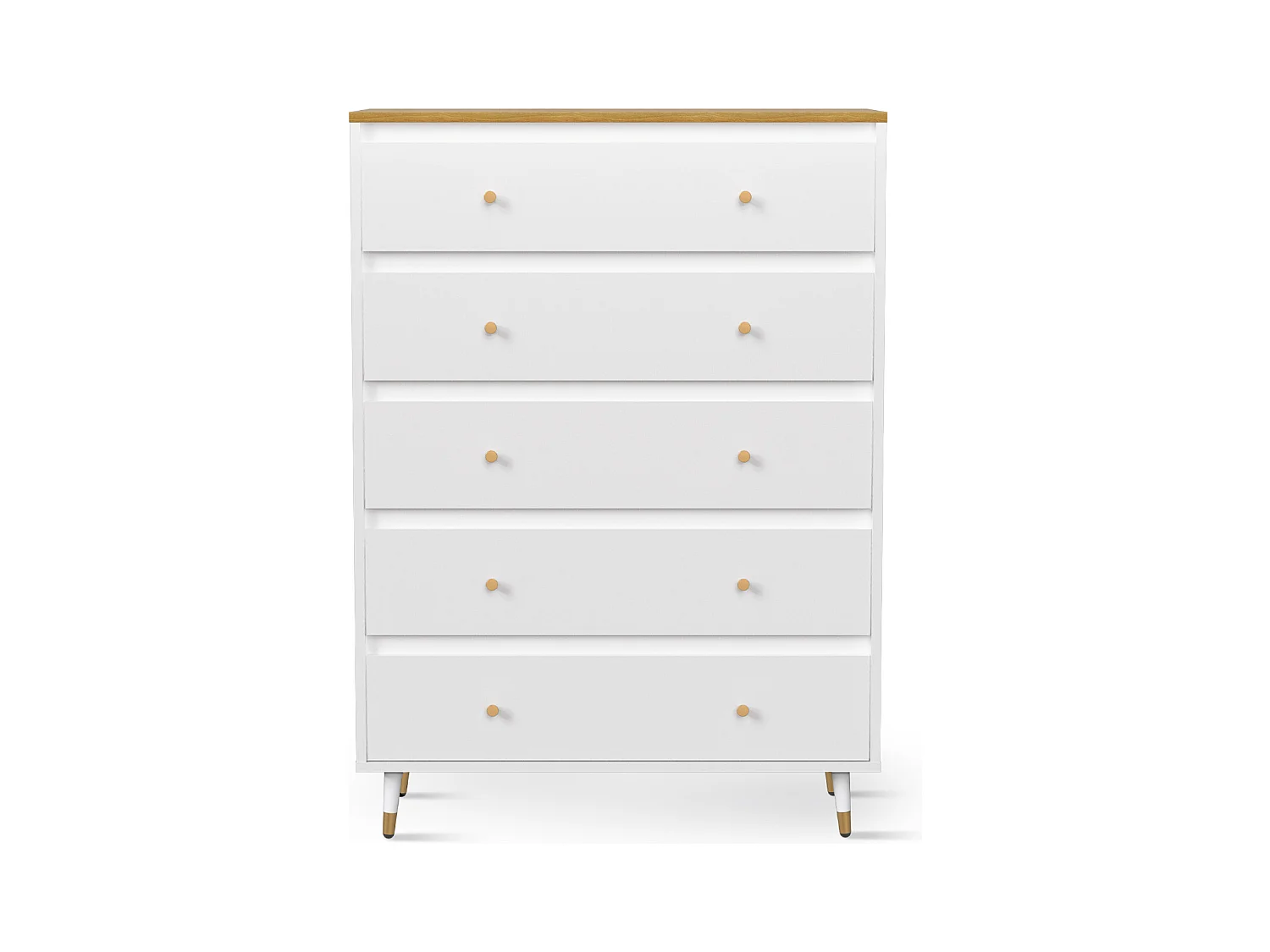 Kommode mit 5 Schubladen - Modernes Massivholz Sideboard für das Schlafzimmer - Wohnzimmer - Flur und Büro - Viele Farbvarianten und Stauraum