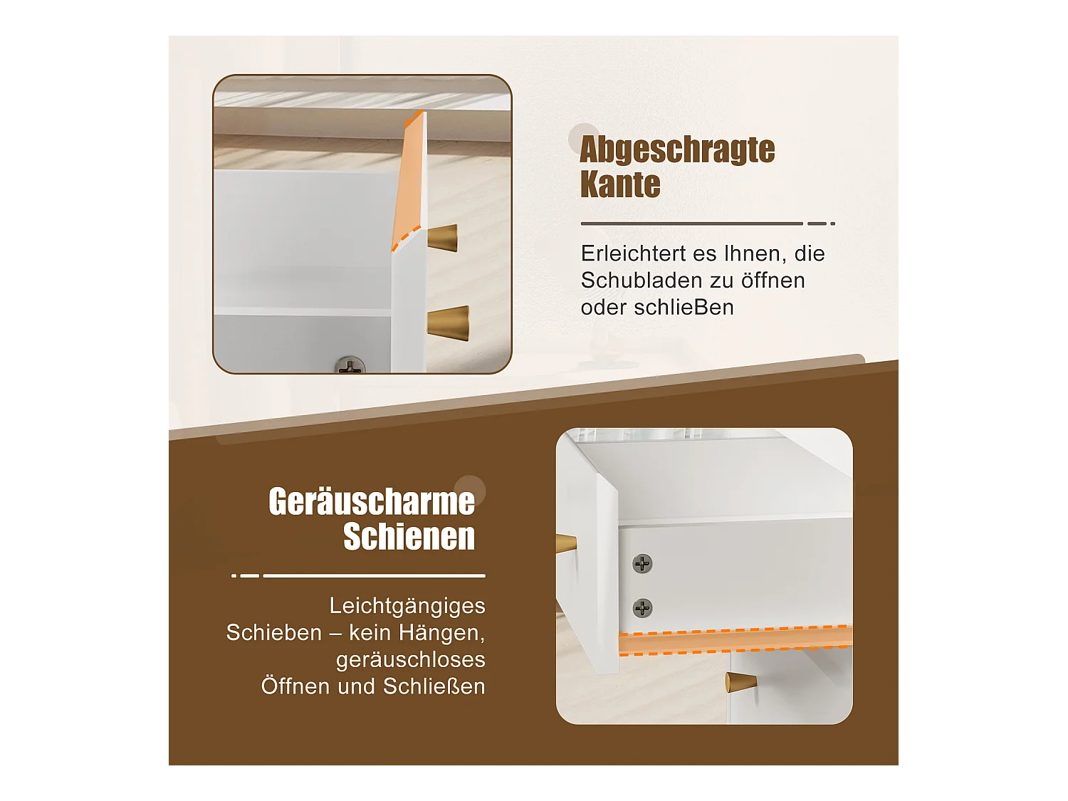 Kommode mit 5 Schubladen - Modernes Massivholz Sideboard für das Schlafzimmer - Wohnzimmer - Flur und Büro - Viele Farbvarianten und Stauraum