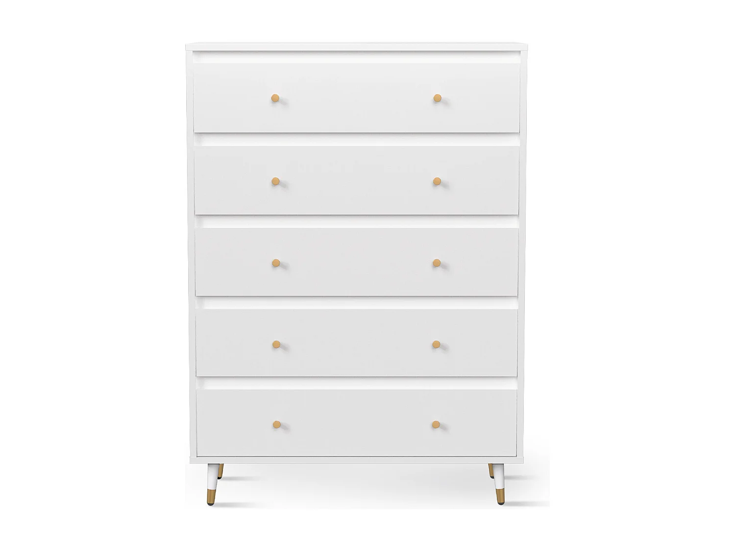 Kommode mit 5 Schubladen - Modernes Massivholz Sideboard für das Schlafzimmer - Wohnzimmer - Flur und Büro - Viele Farbvarianten und Stauraum