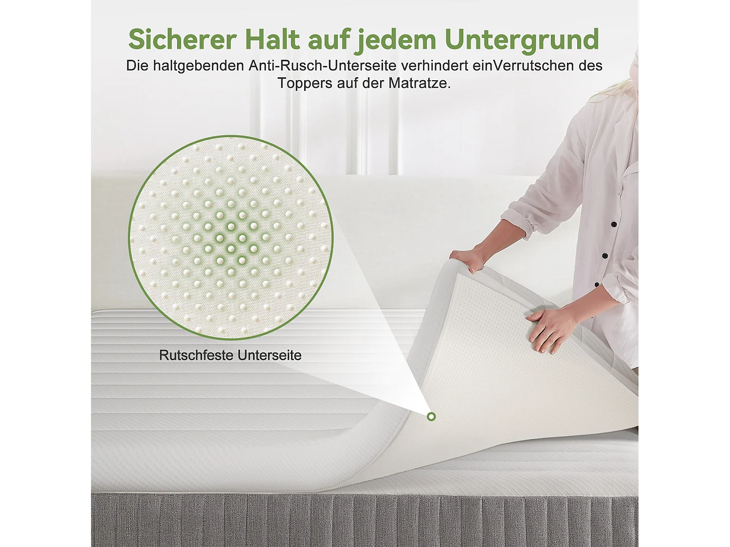 Topper - Topper 90x200 cm - Matratzentopper 5cm Höhe - ergonomisch und atmungsaktiv - Topper für Kinder und Erwachsene - Mit bequemem Komfortschaum