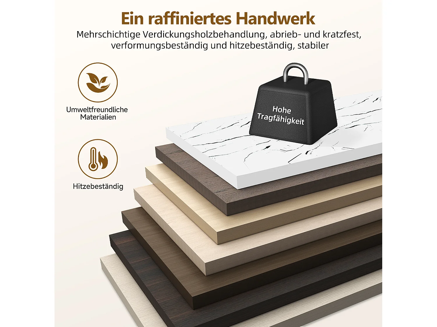 Couchtisch-Couchtisch-Set - Marmor-Optik - glänzende Optik-Weiß