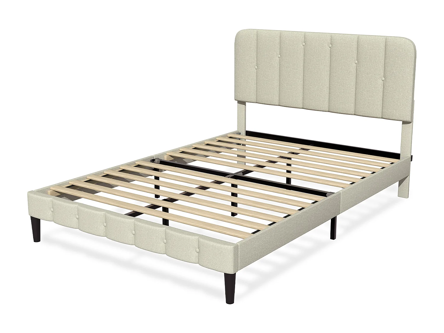 Polsterbett Polsterbett 140 x 200 cm mit Lattenrost - Doppelbett Bettrahmen mit Kopfteil - Gepolstertes Bett Bettrahmen