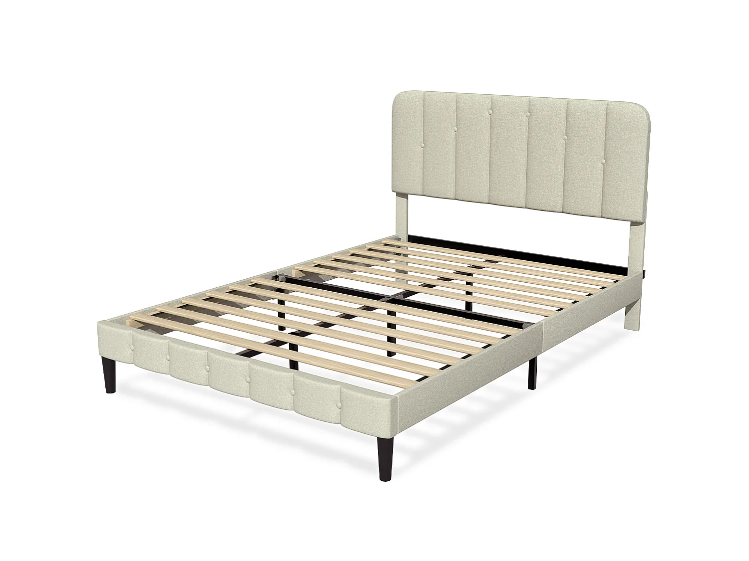 Lit rembourré Lit rembourré 140 x 200 cm avec sommier à lattes - Lit double Cadre de lit avec tête de lit - Lit rembourré Cadre de lit