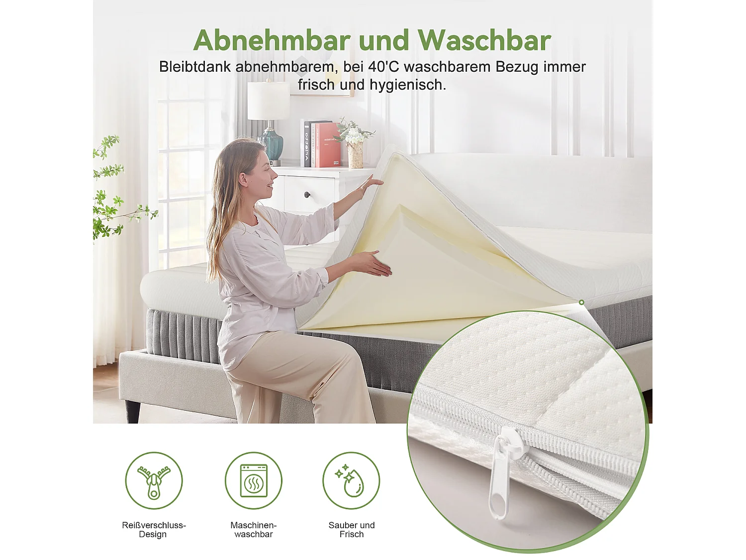 Topper - Topper 90x190 cm - Matratzentopper 5cm Höhe - ergonomisch und atmungsaktiv - Topper für Kinder und Erwachsene - Mit bequemem Komfortschaum