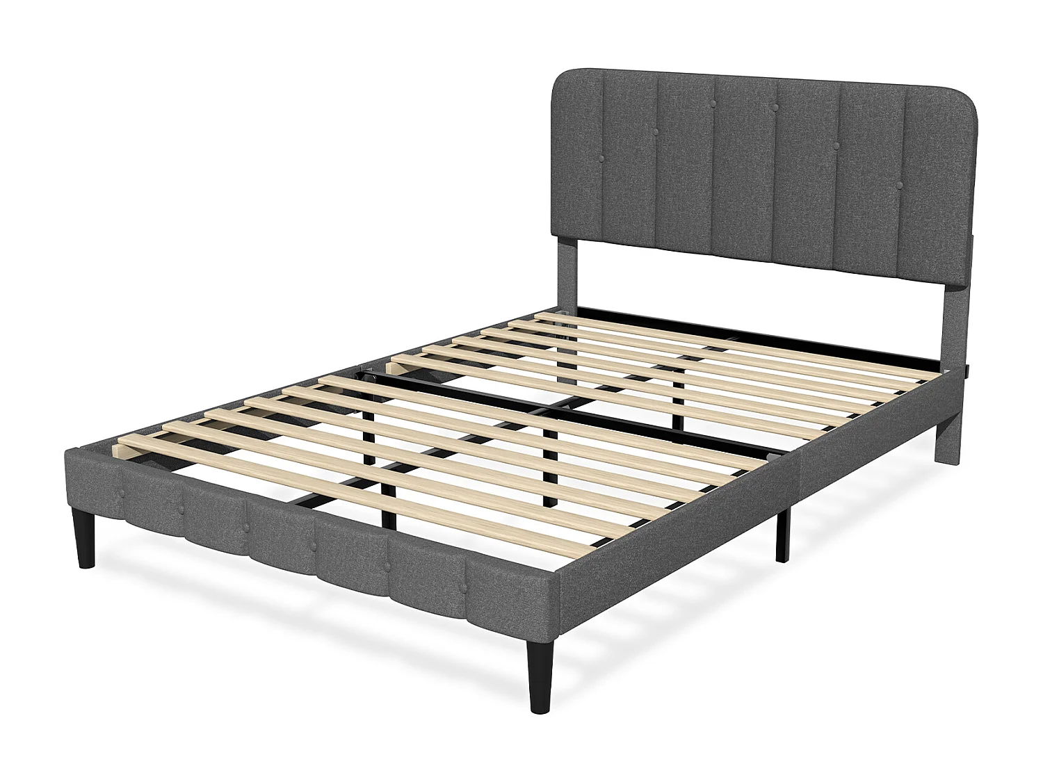 Polsterbett Polsterbett 140 x 200 cm mit Lattenrost - Doppelbett Bettrahmen mit Kopfteil - Gepolstertes Bett Bettrahmen