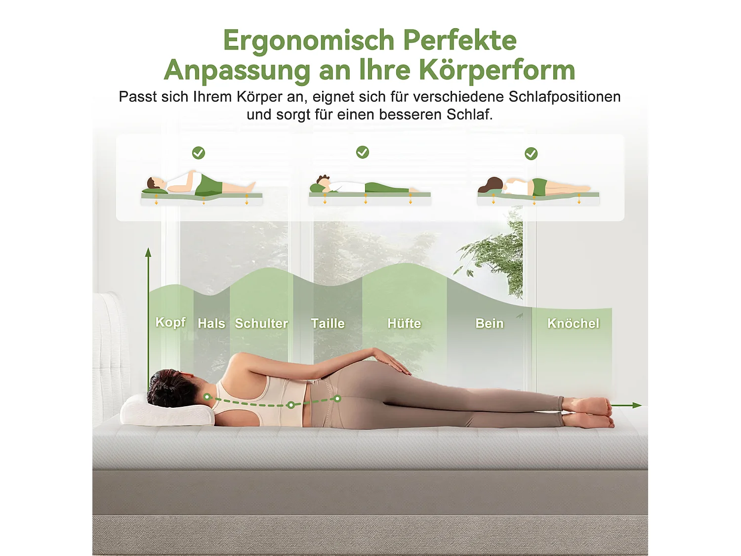 Topper - Topper 90x190 cm - Matratzentopper 7cm Höhe - ergonomisch und atmungsaktiv - Topper für Kinder und Erwachsene - Mit bequemem Komfortschaum