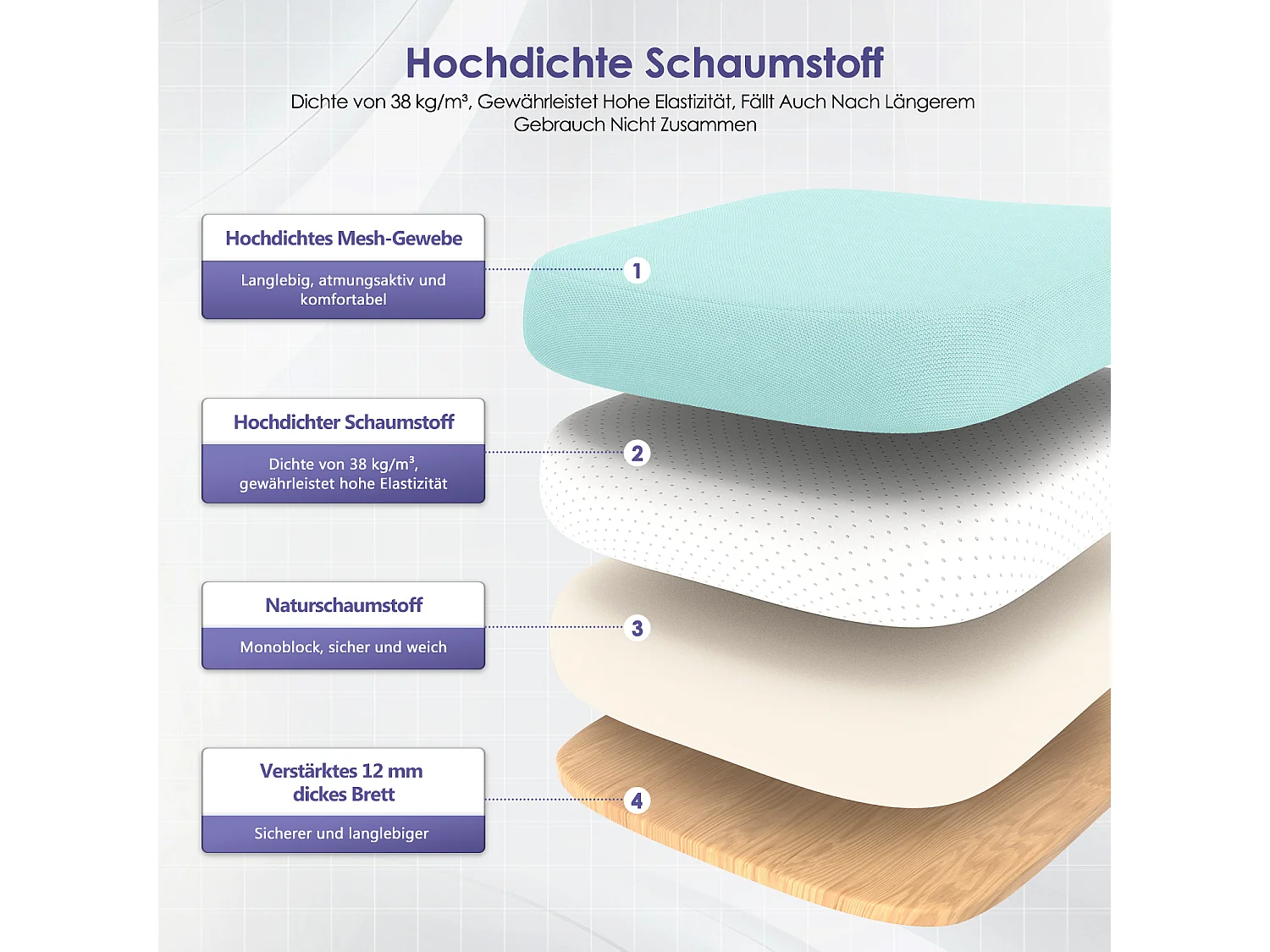 Bürostuhl - Chefsessel aus Mesh - Ergonomischer Schreibtischstuhl - Verstellbarer Armlehnen und Lendenwirbelstütze - Drehstuhl Wippfunktion - Atmungsaktiv