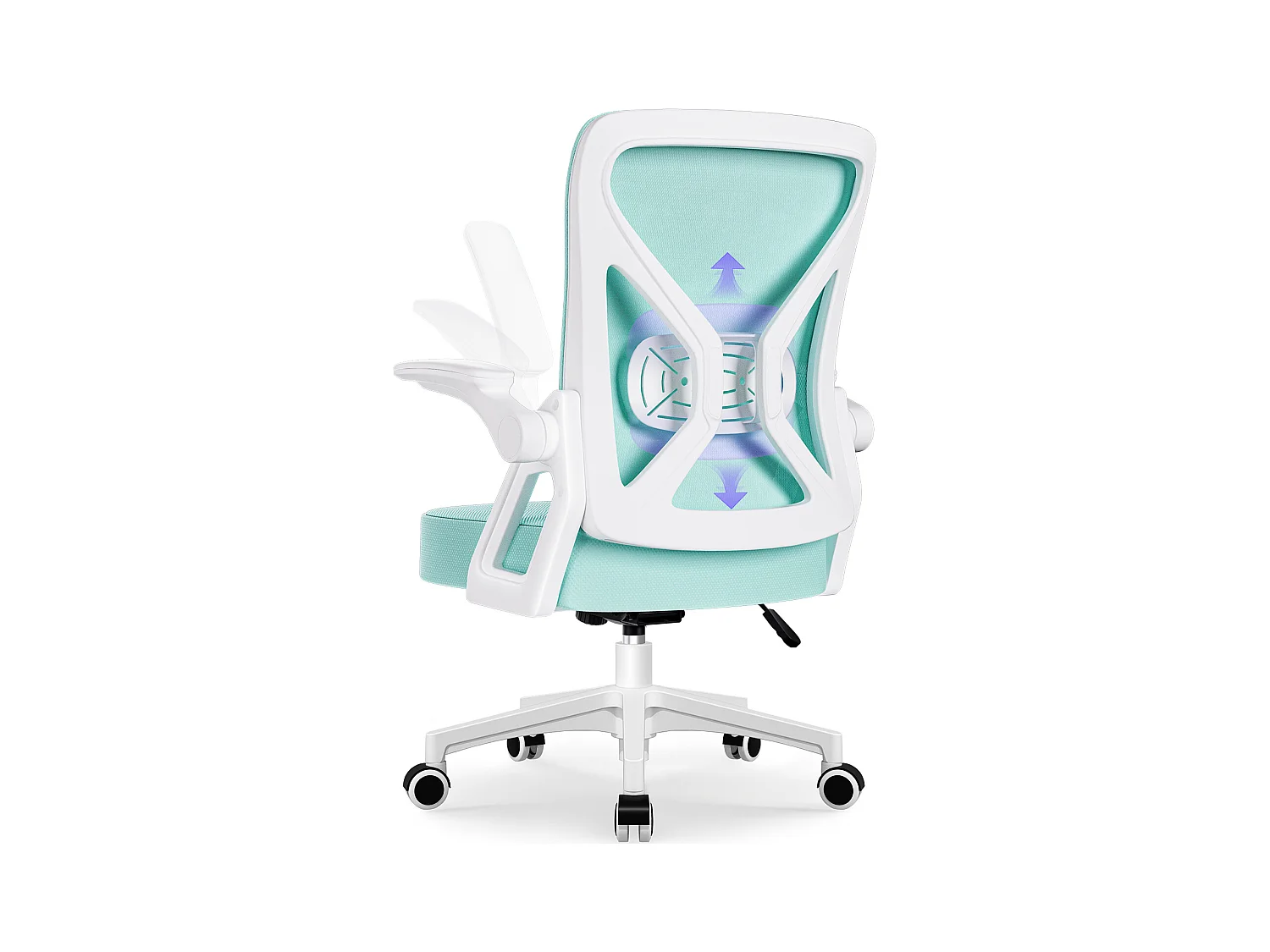 Bürostuhl - Chefsessel aus Mesh - Ergonomischer Schreibtischstuhl - Verstellbarer Armlehnen und Lendenwirbelstütze - Drehstuhl Wippfunktion - Atmungsaktiv
