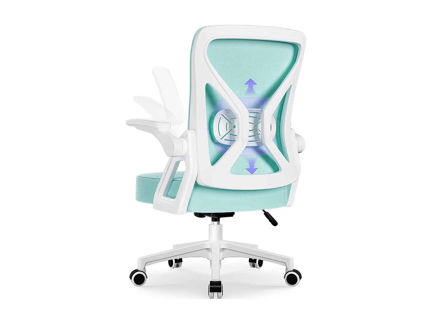 Bürostuhl - Chefsessel aus Mesh - Ergonomischer Schreibtischstuhl - Verstellbarer Armlehnen und Lendenwirbelstütze - Drehstuhl Wippfunktion - Atmungsaktiv