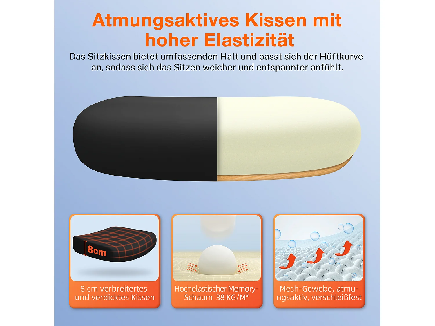 Bürostuhl - Ergonomisch Bürostuhl - Verstellbarer Kopfstütze - Klappbare Armlehnen - Lendenwirbelstütze - Höhenverstellbarer - maximaler Neigung von 135° - 150 kg