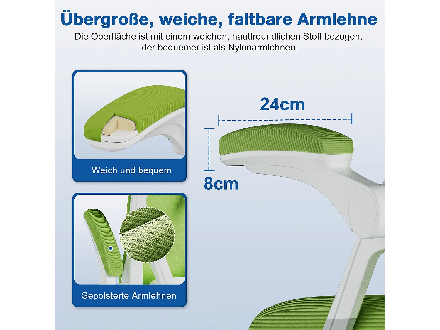 Bürostuhl - Drehbarer ergonomischer Bürostuhl - Mit verstellbarer Kopfstütze und Rückenlehne  - Atmungsaktiver Bürostuhl - 150kg - Netz-Wippfunktion - Managerstuhl