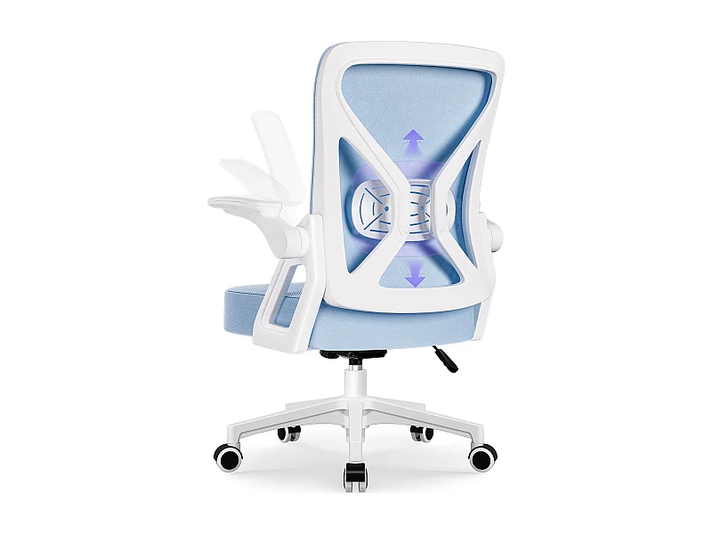 Bürostuhl - Chefsessel aus Mesh - Ergonomischer Schreibtischstuhl - Verstellbarer Armlehnen und Lendenwirbelstütze - Drehstuhl Wippfunktion - Atmungsaktiv