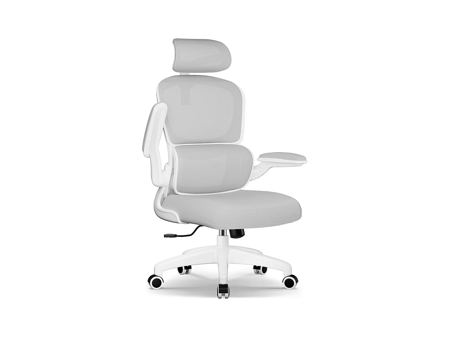 Bürostuhl - Ergonomisch Bürostuhl - Verstellbarer Kopfstütze - Klappbare Armlehnen - Lendenwirbelstütze - Höhenverstellbarer - maximaler Neigung von 135° - 150 kg