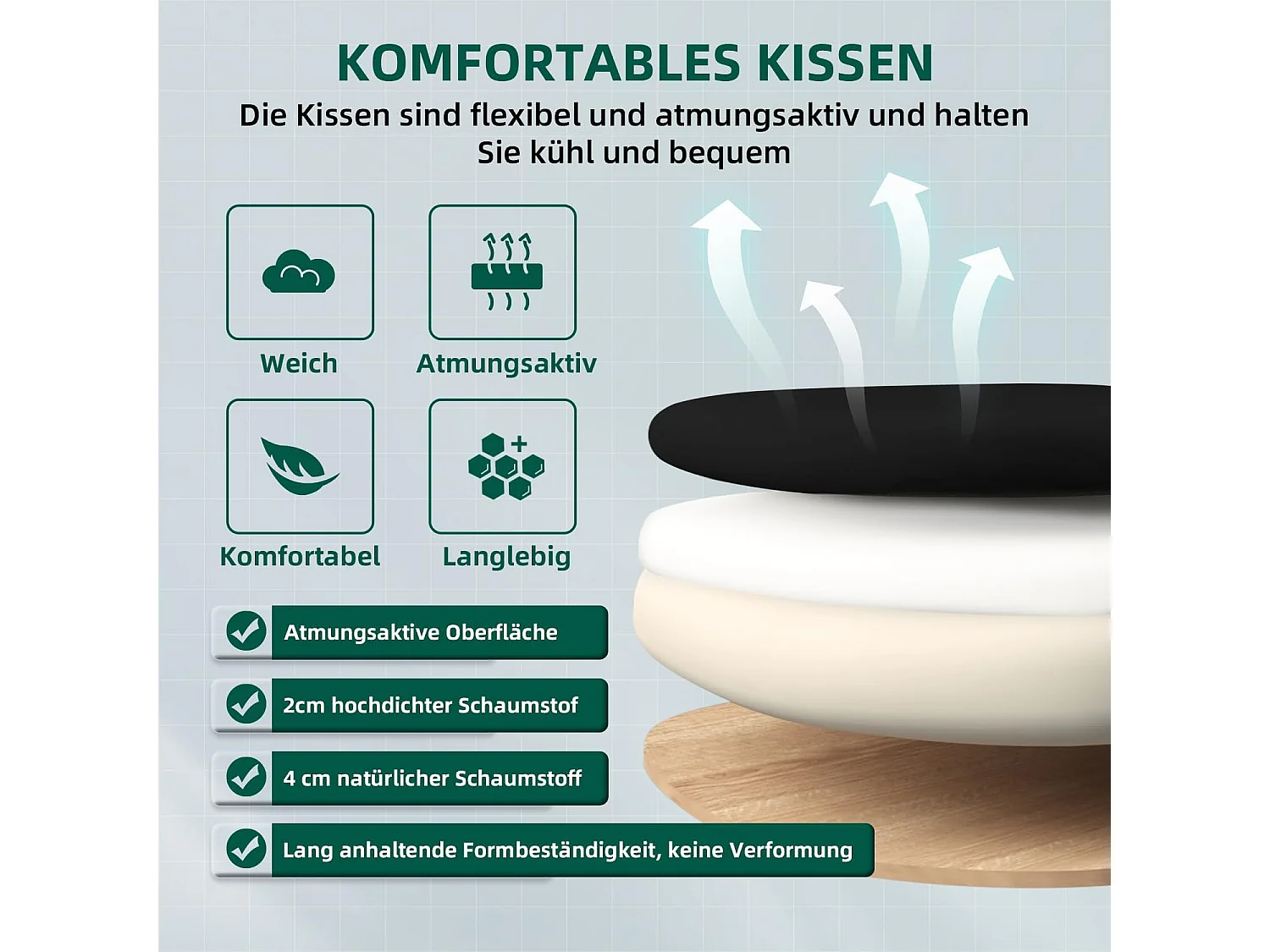 Bürostuhl - Ergonomischer Bürostuhl mit klappbaren Armlehnen - 360° Drehstuhl - Lendenwirbelstütze mit Höhenverstellung - 125° Wippfunktion - 150kg