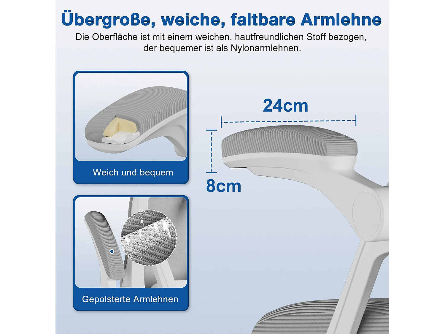 Bürostuhl - Drehbarer ergonomischer Bürostuhl - Mit verstellbarer Kopfstütze und Rückenlehne  - Atmungsaktiver Bürostuhl - 150kg - Netz-Wippfunktion - Managerstuhl