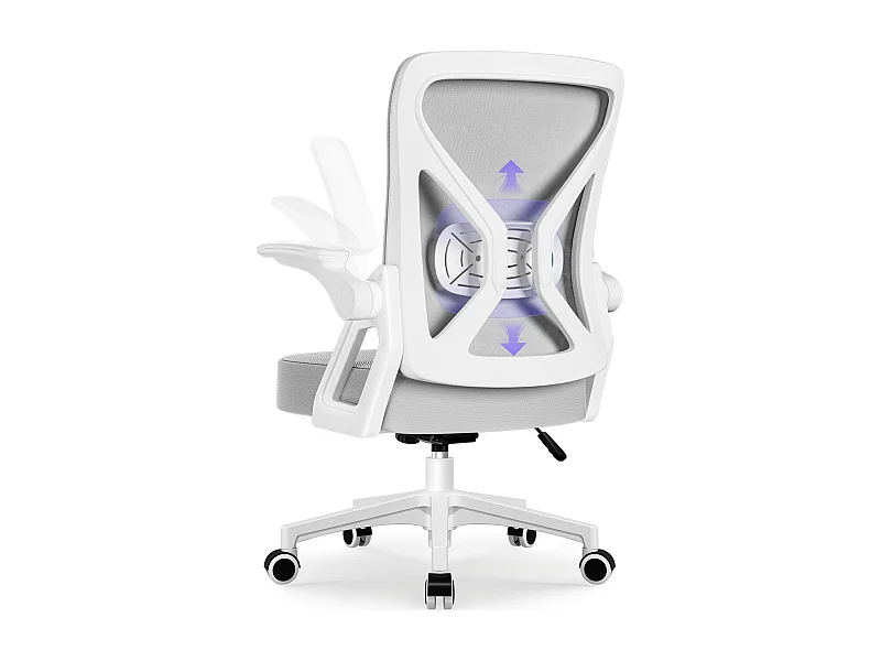 Bürostuhl - Chefsessel aus Mesh - Ergonomischer Schreibtischstuhl - Verstellbarer Armlehnen und Lendenwirbelstütze - Drehstuhl Wippfunktion - Atmungsaktiv