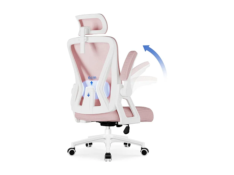 Bürostuhl - Drehbarer ergonomischer Bürostuhl - Mit verstellbarer Kopfstütze und Rückenlehne  - Atmungsaktiver Bürostuhl - 150kg - Netz-Wippfunktion - Managerstuhl