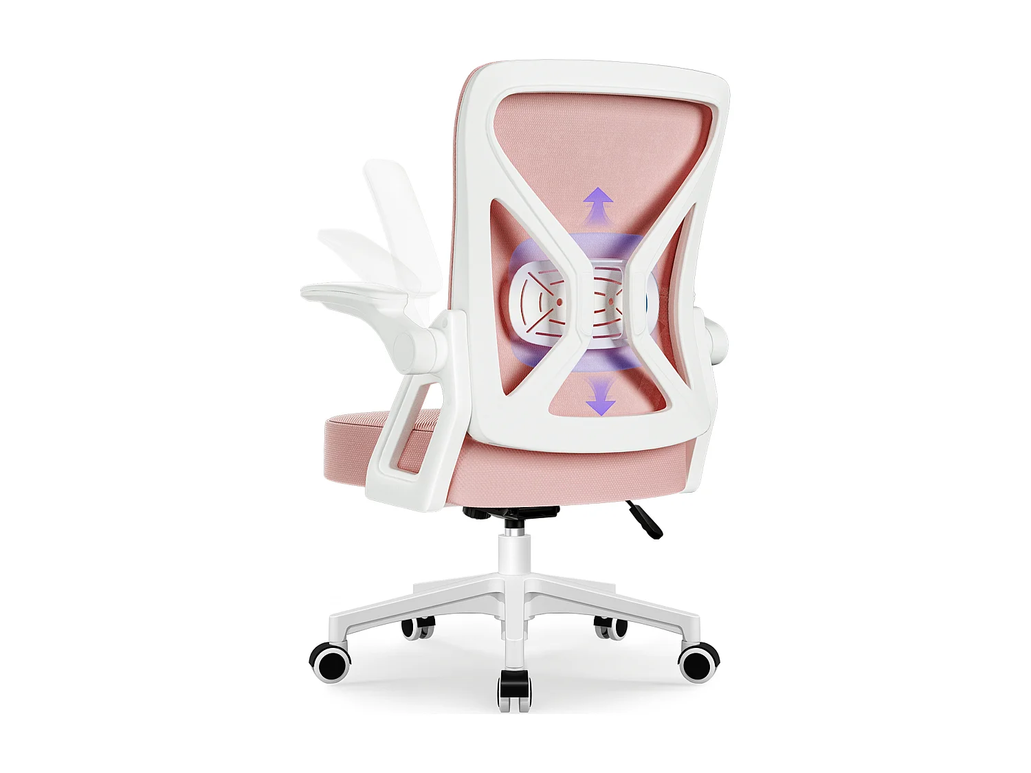 Bürostuhl - Chefsessel aus Mesh - Ergonomischer Schreibtischstuhl - Verstellbarer Armlehnen und Lendenwirbelstütze - Drehstuhl Wippfunktion - Atmungsaktiv