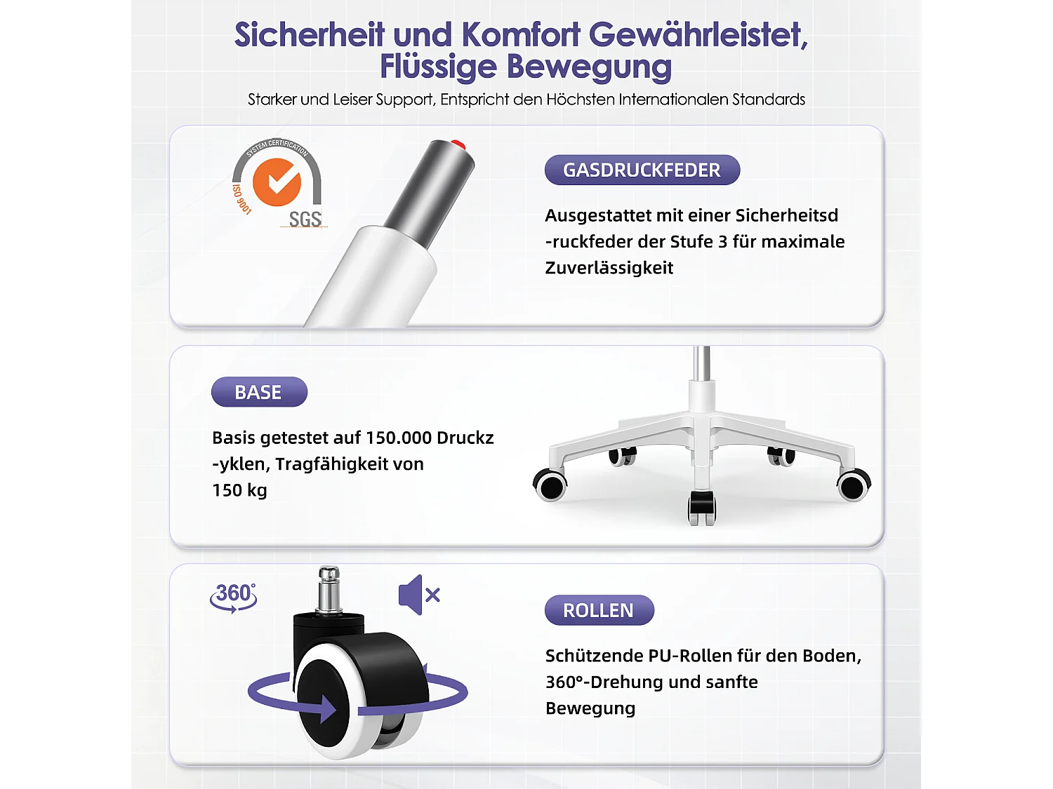 Bürostuhl - Chefsessel aus Mesh - Ergonomischer Schreibtischstuhl - Verstellbarer Armlehnen und Lendenwirbelstütze - Drehstuhl Wippfunktion - Atmungsaktiv