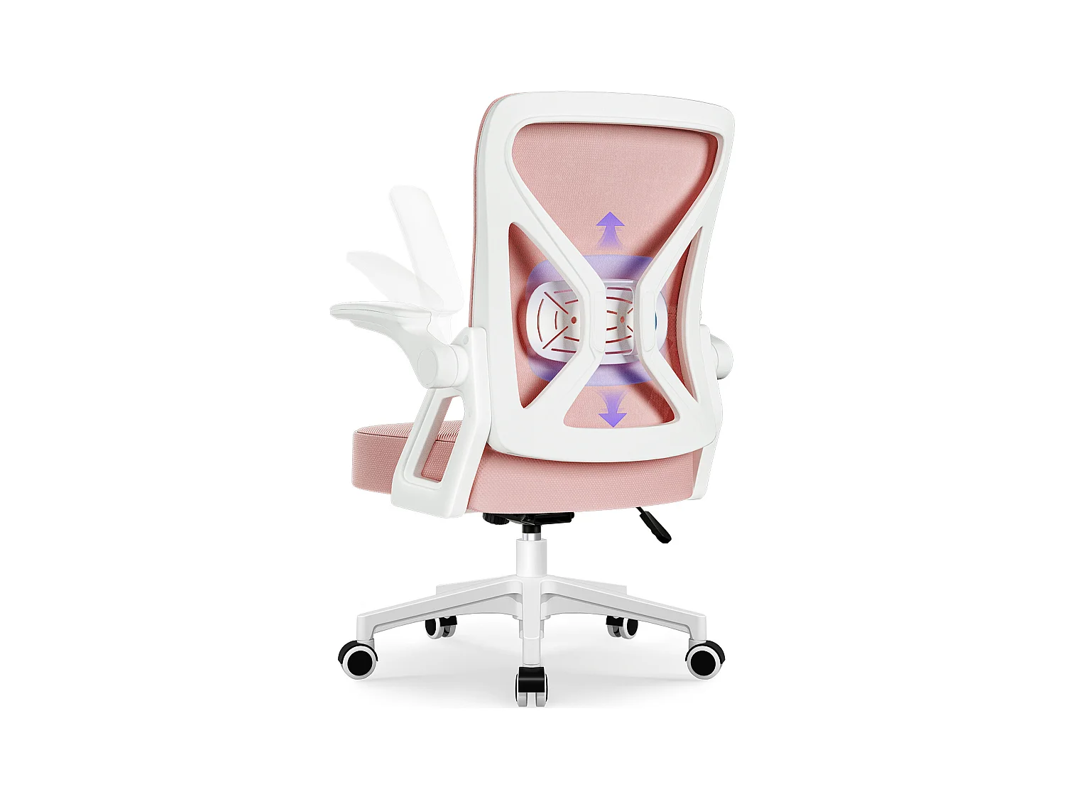 Bürostuhl - Chefsessel aus Mesh - Ergonomischer Schreibtischstuhl - Verstellbarer Armlehnen und Lendenwirbelstütze - Drehstuhl Wippfunktion - Atmungsaktiv
