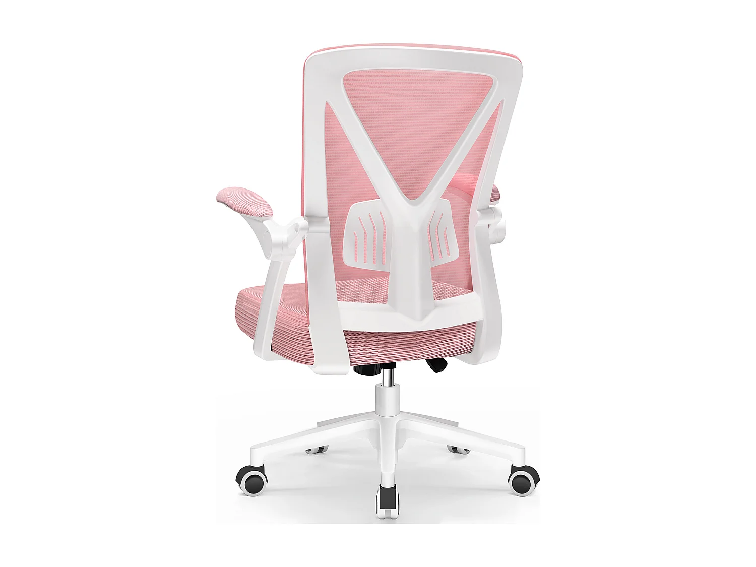 Bürostuhl - Ergonomischer Bürostuhl mit klappbaren Armlehnen - 360° Drehstuhl - Lendenwirbelstütze mit Höhenverstellung - 125° Wippfunktion - 150kg