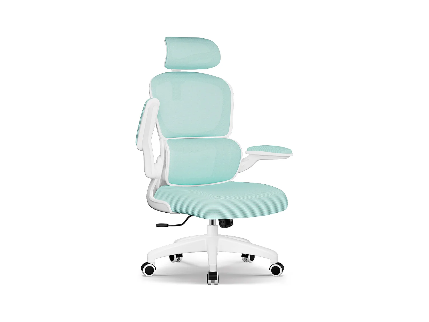 Bürostuhl - Ergonomisch Bürostuhl - Verstellbarer Kopfstütze - Klappbare Armlehnen - Lendenwirbelstütze - Höhenverstellbarer - maximaler Neigung von 135° - 150 kg
