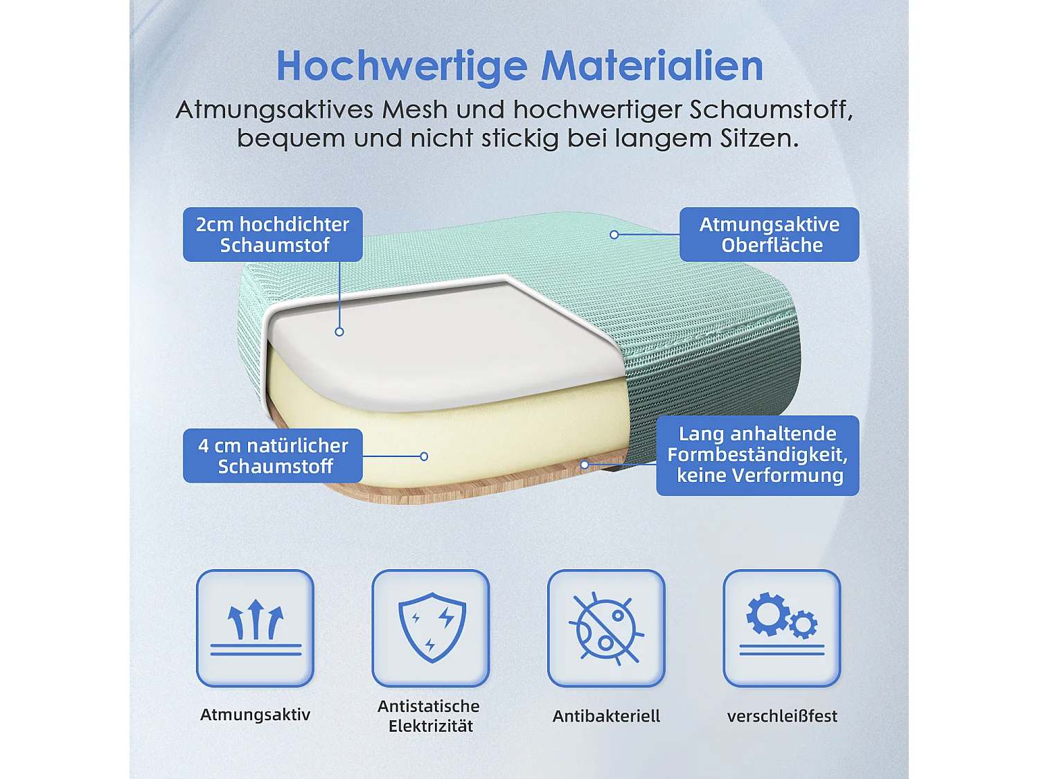 Bürostuhl - Ergonomischer Bürostuhl mit klappbaren Armlehnen - 360° Drehstuhl - Lendenwirbelstütze mit Höhenverstellung - 125° Wippfunktion - 150kg