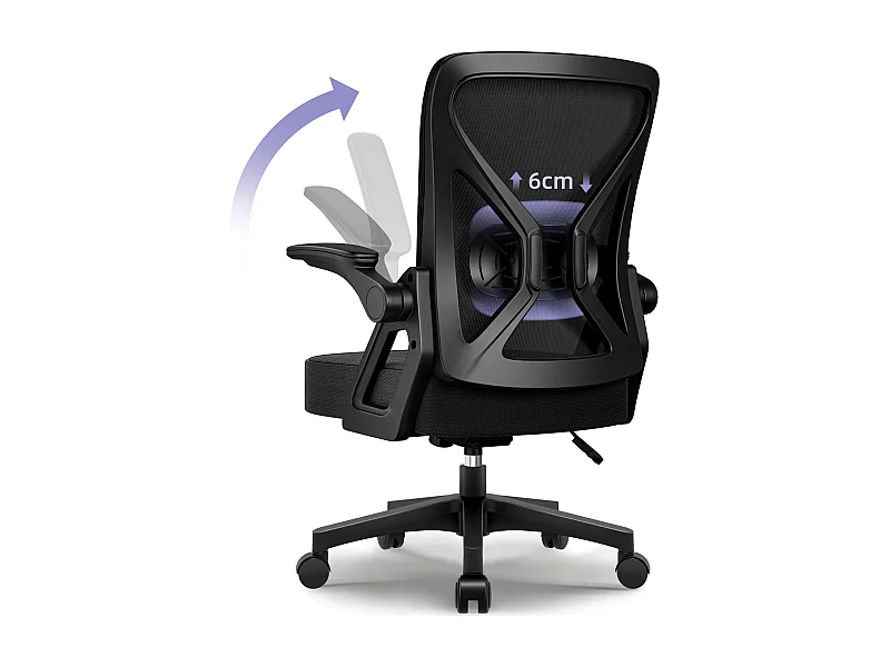 Bürostuhl - Chefsessel aus Mesh - Ergonomischer Schreibtischstuhl - Verstellbarer Armlehnen und Lendenwirbelstütze - Drehstuhl Wippfunktion - Atmungsaktiv