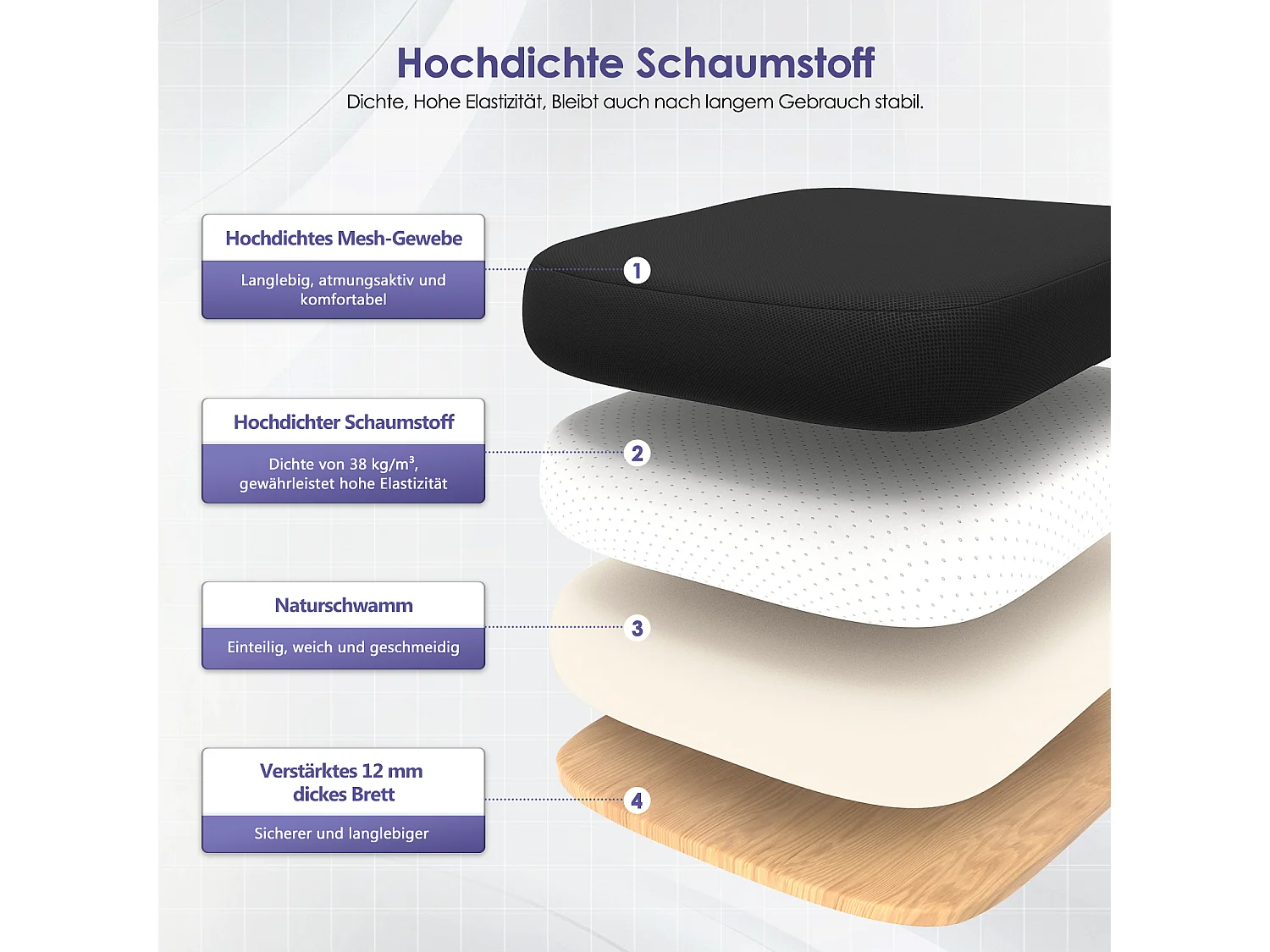 Bürostuhl - Chefsessel aus Mesh - Ergonomischer Schreibtischstuhl - Verstellbarer Armlehnen und Lendenwirbelstütze - Drehstuhl Wippfunktion - Atmungsaktiv