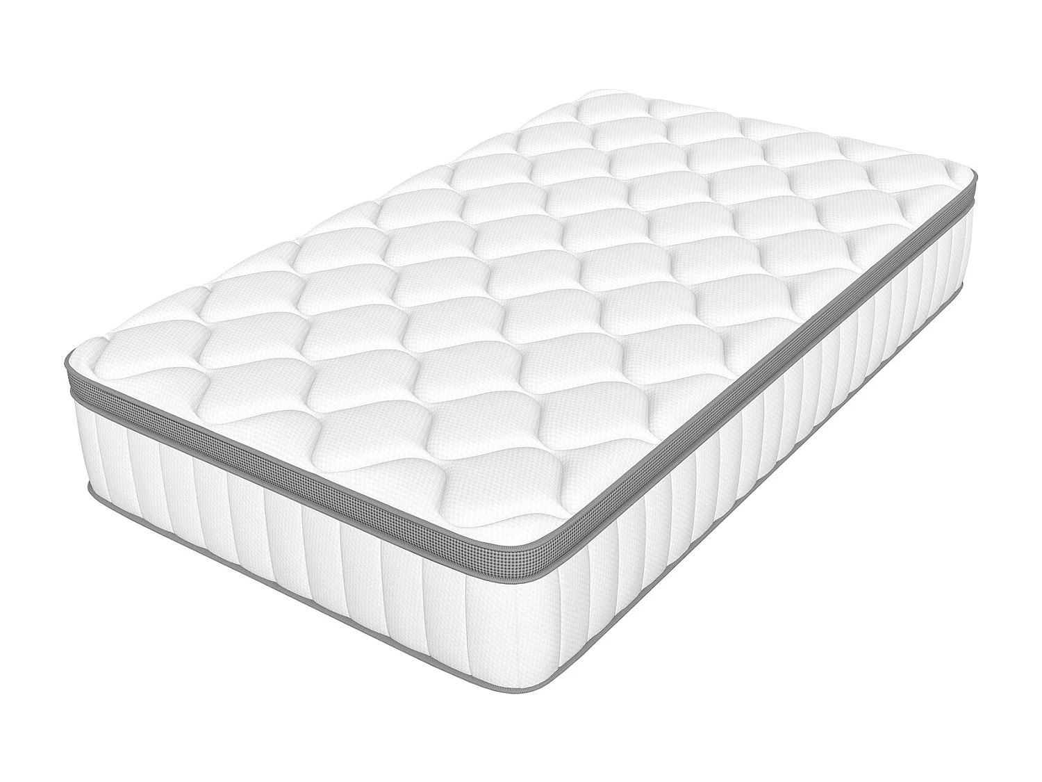 Matelas à ressorts ensachés 90 x 190 cm - Matelas 7 zones avec drap-housse - Épaisseur 25 cm - Degré de fermeté 3 - Matelas à ressorts - Soulagement du dos - Mousse