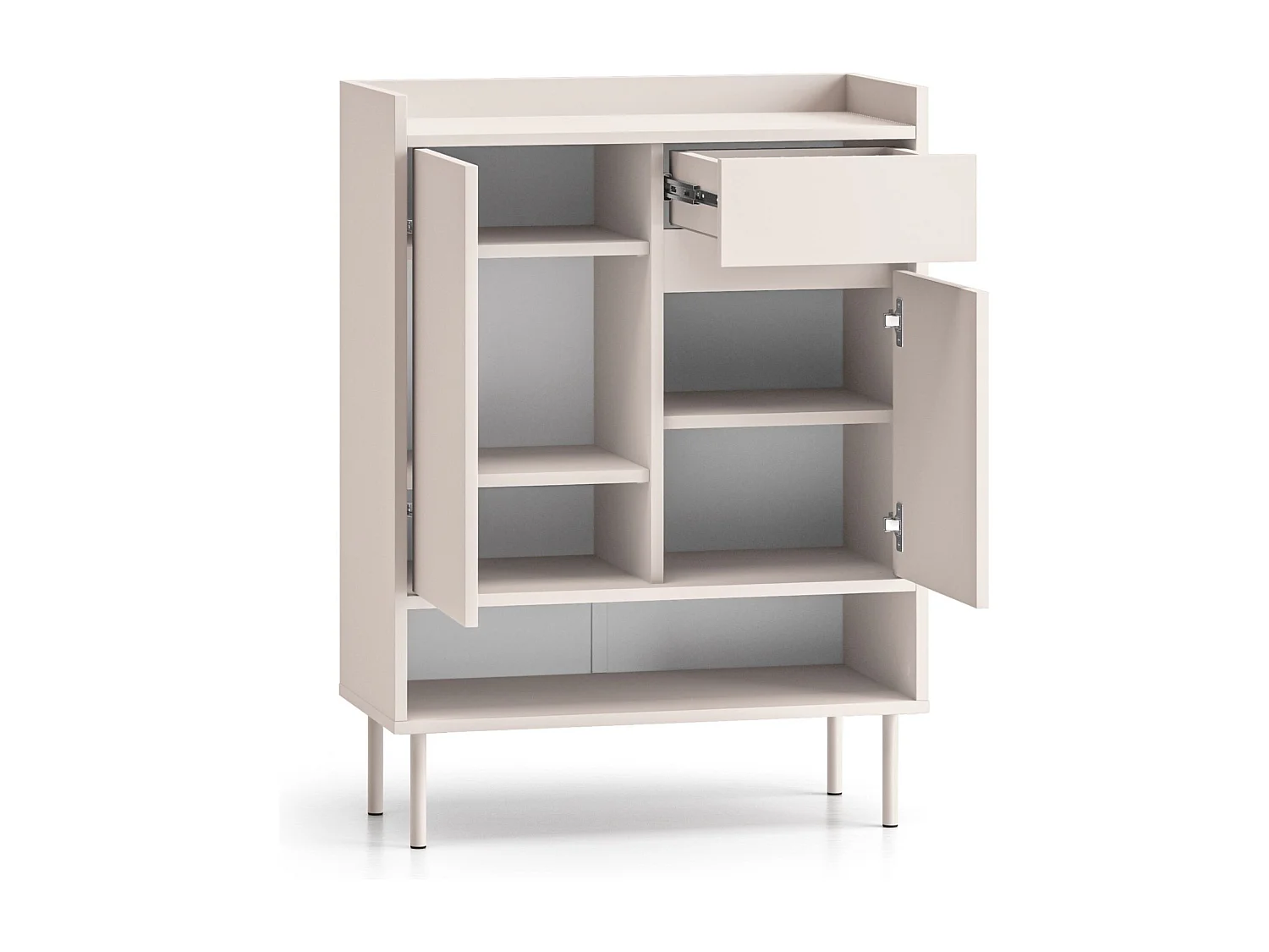 Meuble à chaussures avec compartiments et tiroir – greige – 70 cm – DIOCE