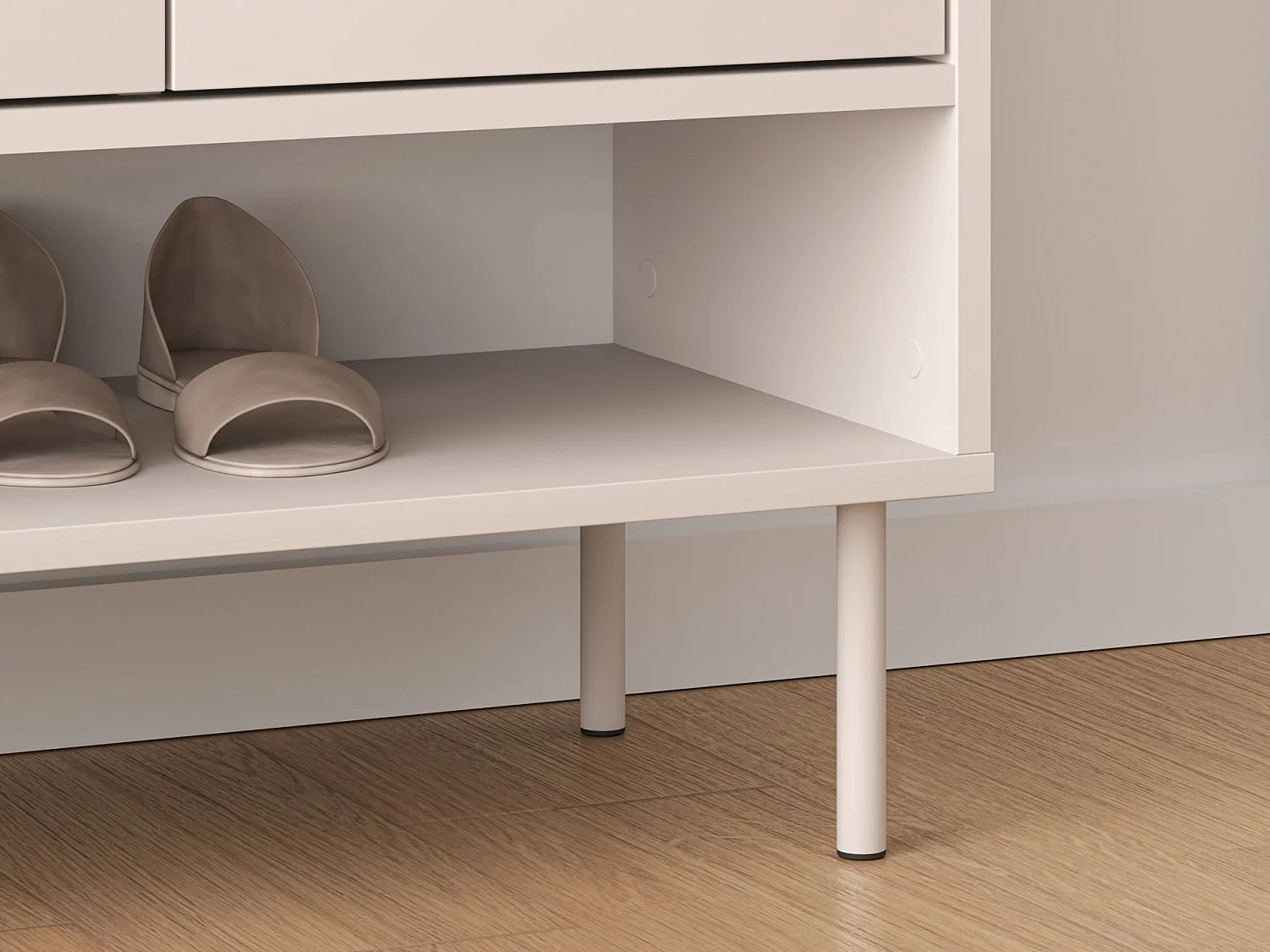 Meuble à chaussures avec compartiments et tiroir – greige – 70 cm – DIOCE