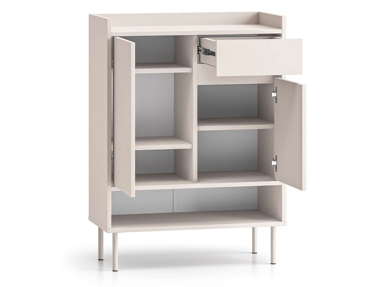 Schuhschrank mit Fächern und Schublade – Kaschmirgrau – 70 cm – DIOCE