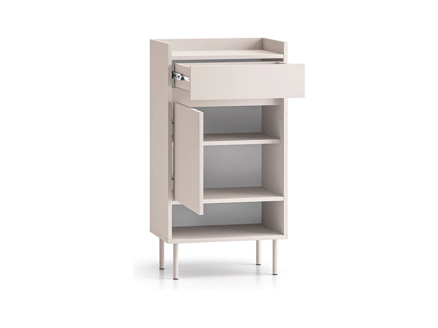 Meuble à chaussures avec compartiments et tiroir – greige – 50 cm – DIOCE