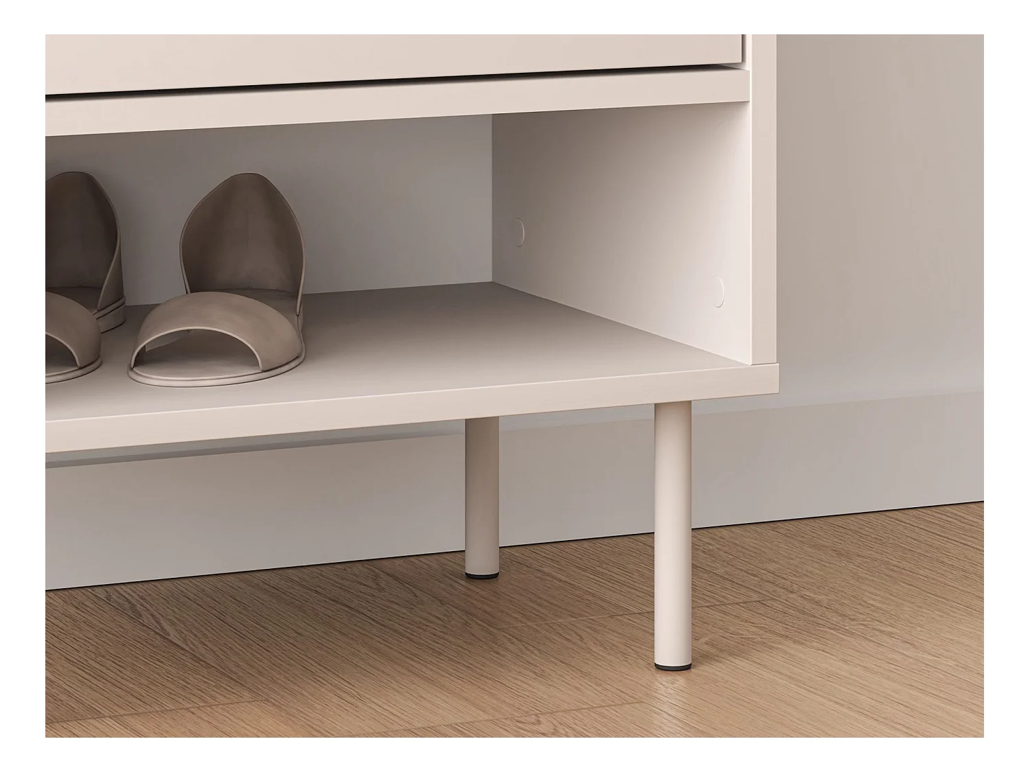 Meuble à chaussures avec compartiments et tiroir – greige – 50 cm – DIOCE