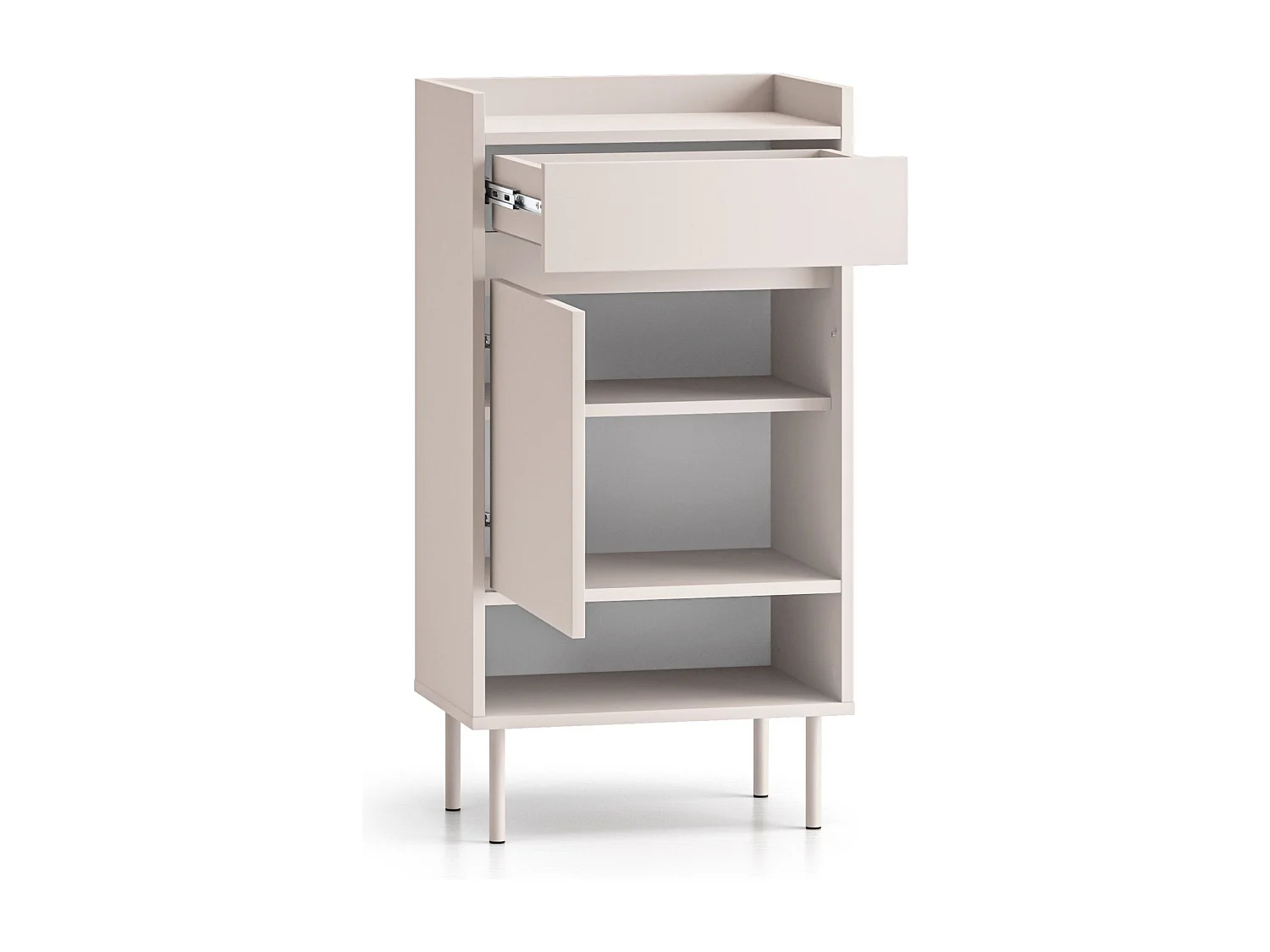Meuble à chaussures avec compartiments et tiroir – greige – 50 cm – DIOCE