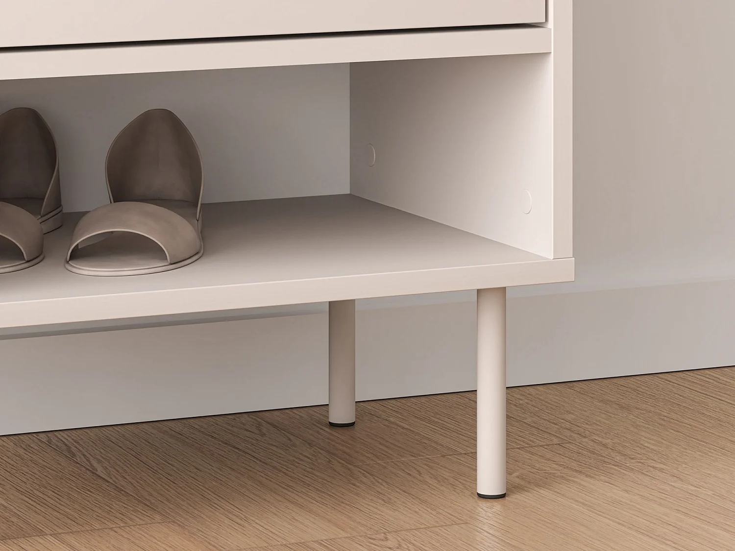 Meuble à chaussures avec compartiments et tiroir – greige – 50 cm – DIOCE