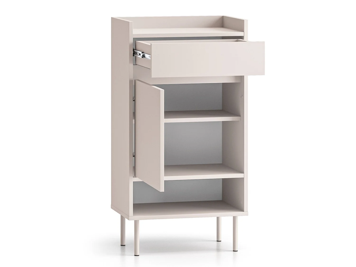 Schuhschrank mit Fächern und Schublade – Kaschmirgrau – 50 cm – DIOCE
