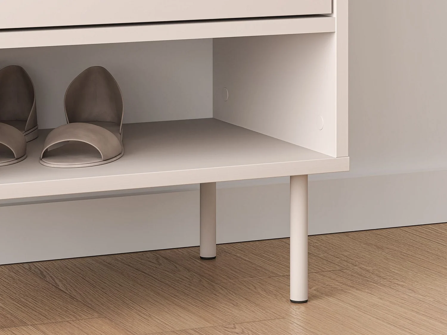 Schuhschrank mit Fächern und Schublade – Kaschmirgrau – 50 cm – DIOCE