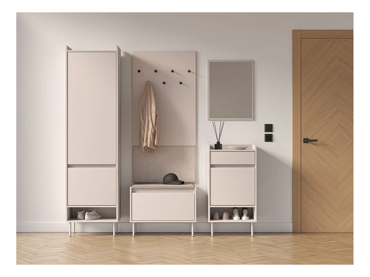 Panchina portascarpe con ribalta – greige – 69 cm – DIOCE