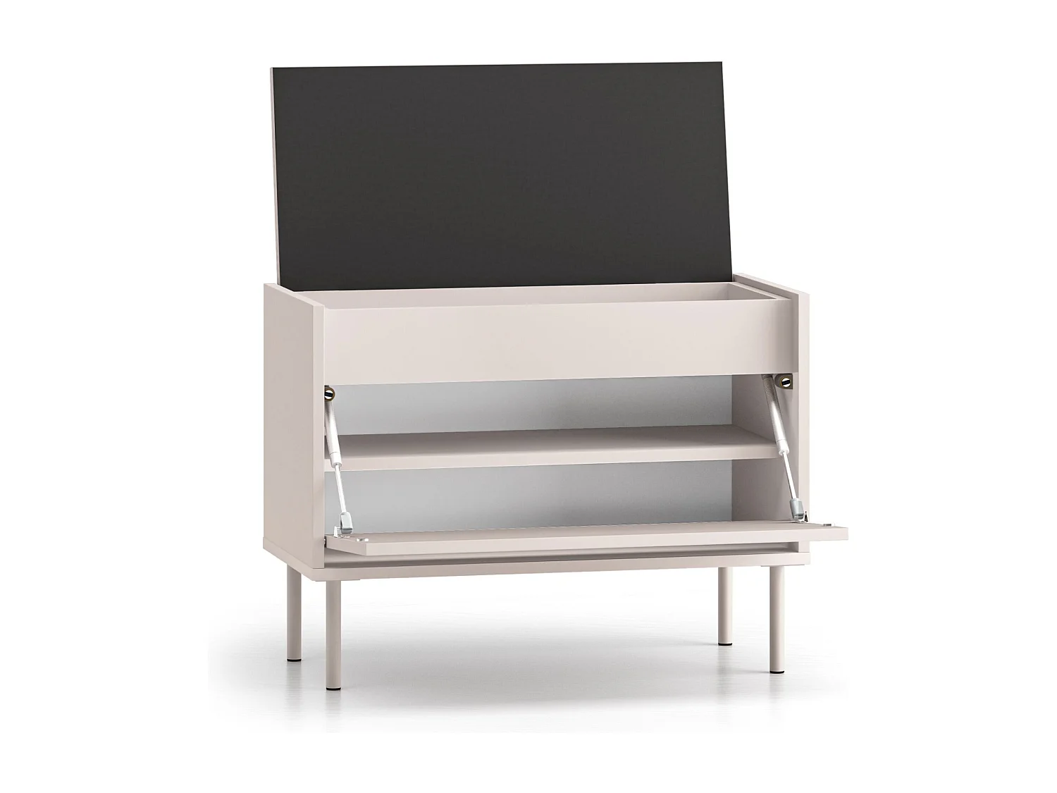 Banc à chaussures avec abattant – greige – 69 cm – DIOCE