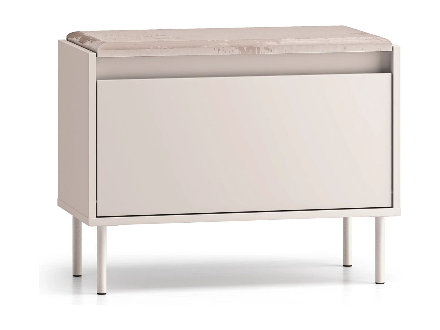 Banc à chaussures avec abattant – greige – 69 cm – DIOCE