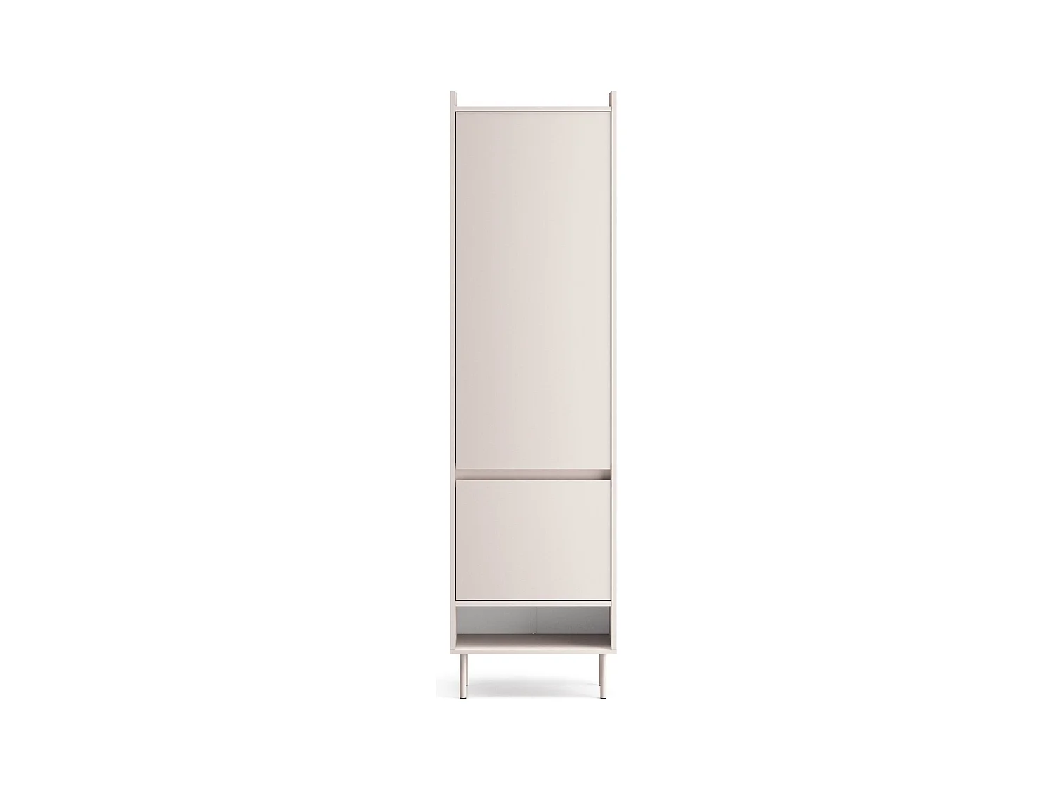 Kleiderschrank 2-türig - mit Stange und Regal - greige - 54 cm - Dioce