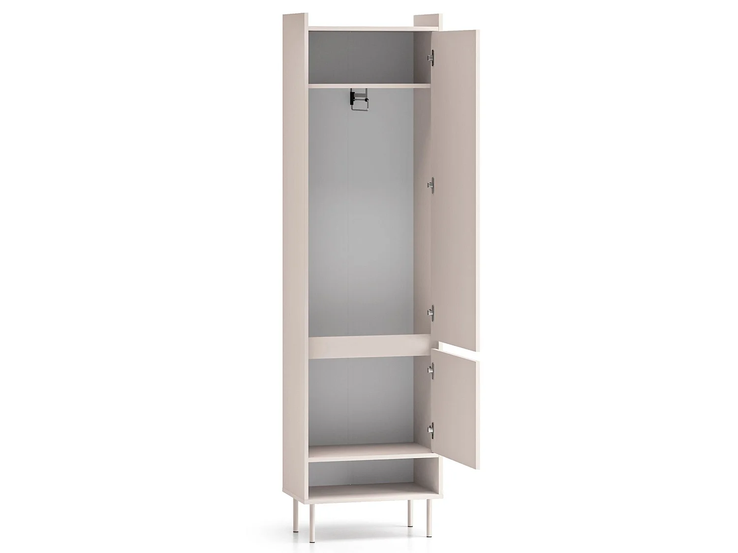 2-deurs kledingkast met kledingroede en legplank – greige – 54 cm – Dioce