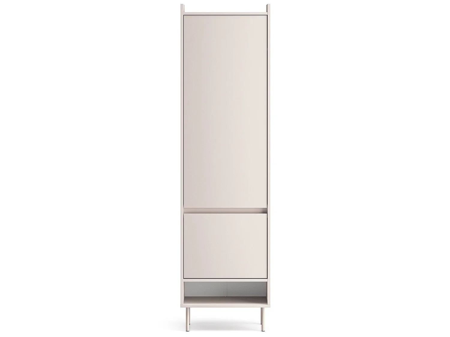 2-deurs kledingkast met kledingroede en legplank – greige – 54 cm – Dioce